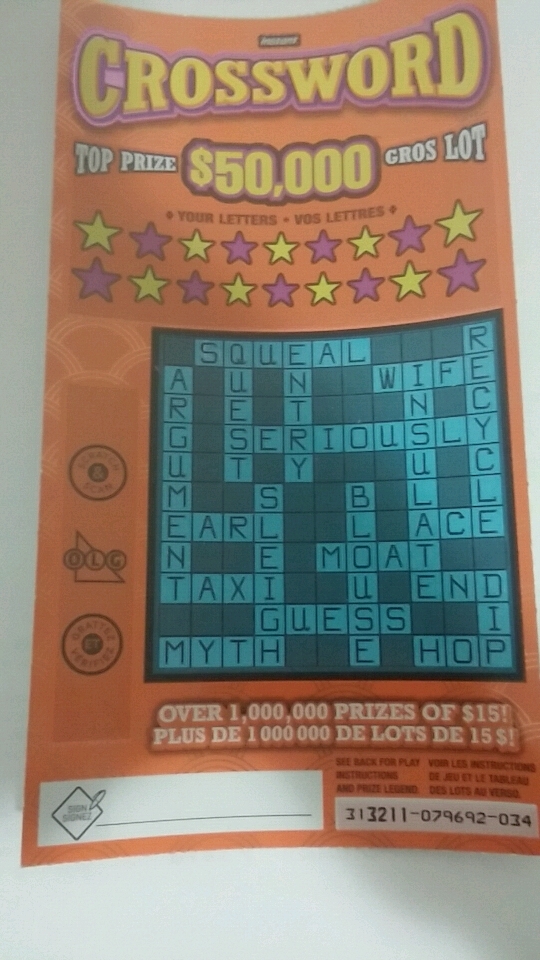   ð   - crossword lottery